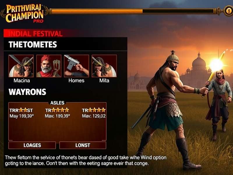 Prithviraj Mace Champion Pro gameplay screenshot showing historical combat